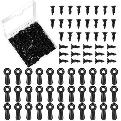 Picture Frame Turn Button Fasteners Set 100 PCS Backing Clips 100 Screws Black