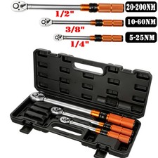 1/4" 3/8"1/2" Drive Calibrated Torque Wrench Adjustable Reversible Micrometer UK