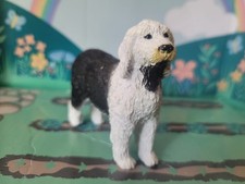 Old English Sheepdog Plastic Dog Figure Collectible Toy Cake Topper