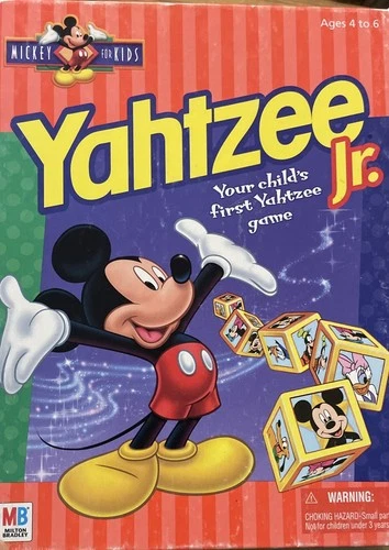 Disney Mickey Mouse Yahtzee Jr Board Game Milton Bradley Vintage Complete 1998