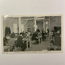 Postcard Fort George Meade Reception Center MD Military Interview WWII 1942 Post
