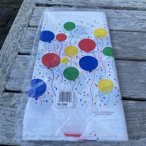 Plastic Tablecloth Tablecover Balloons Birthday Party Picnic 54x108 Heavy Duty - Bild 5 von 7