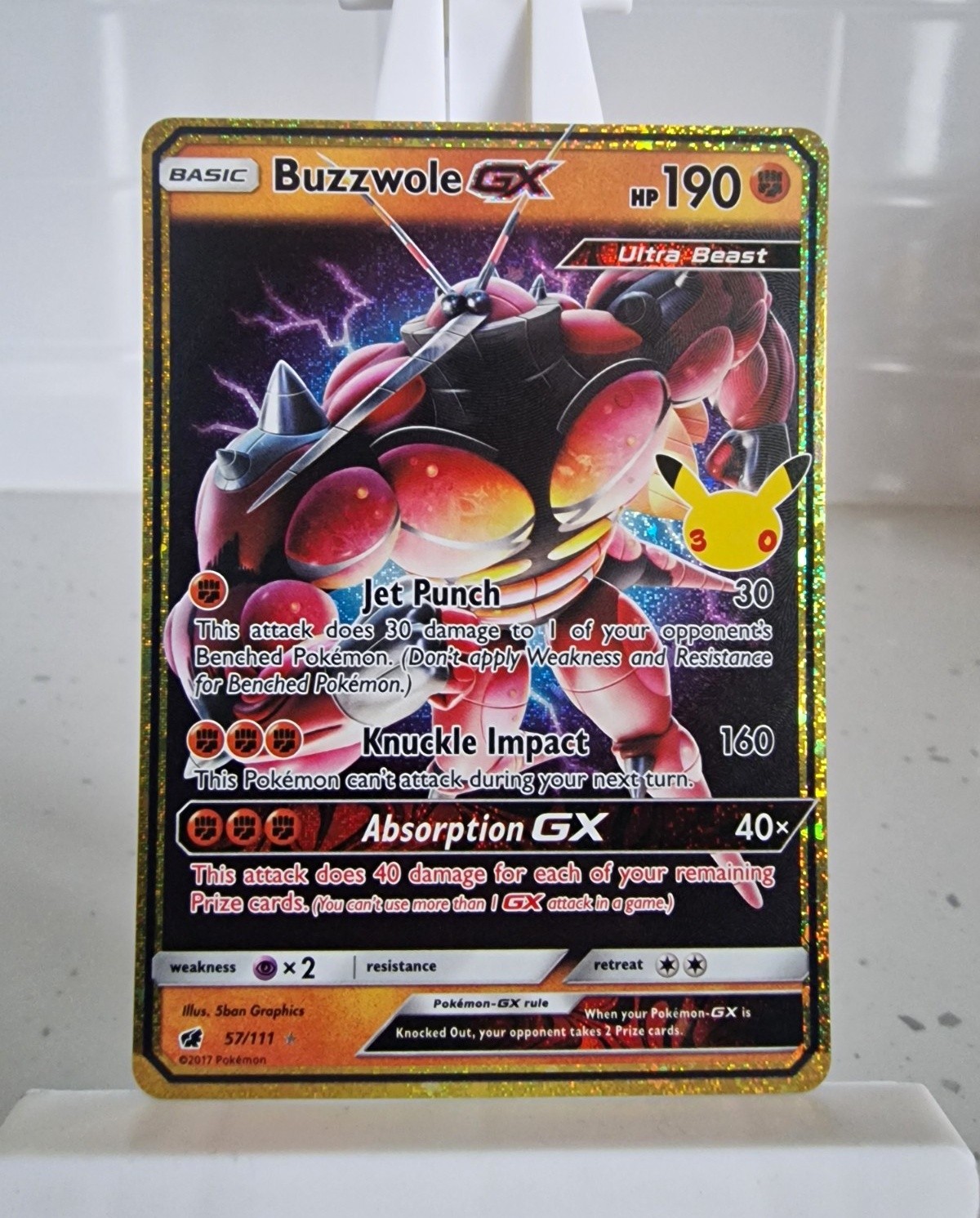 Buzzwole GX 57/111 Ultra Rare Holo - 30th Celebration - Pokémon TCG
