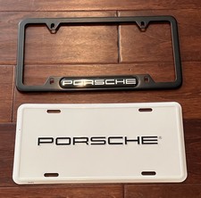 Oem Porsche 911 Turbo Tycan Macan Cayenne White Aluminum License Plate Frame