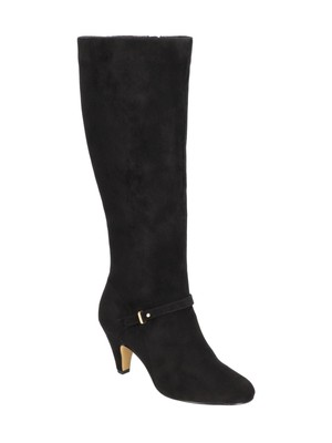 BELLA VITA Womens Black Wide Calf Sasha Round Toe Kitten Heel Boots 9.5 M WC