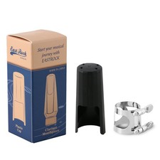 4 Pcs Silver Clarinet Ligature and Plastic Cap SET Instrument Accessories