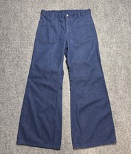 Vintage Seafarer Jeans 30x30 Bell Bottom Flared Navy Trousers Utility Mens