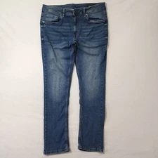 The Perfect Jean NYC Mens 35x32 Blue Slim Fit Stretch Tapered Whiskered