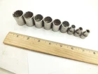 9 CRAFTSMAN TOOLS 3/8" DRIVE SHALLOW METRIC 12 POINT SOCKET LOT 6 to 19 MM - USA