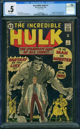 Incredible Hulk #1 CGC 0.5🔥Marvel Silver Age Grail🔥Clean Copy! 1962 R8 455 au