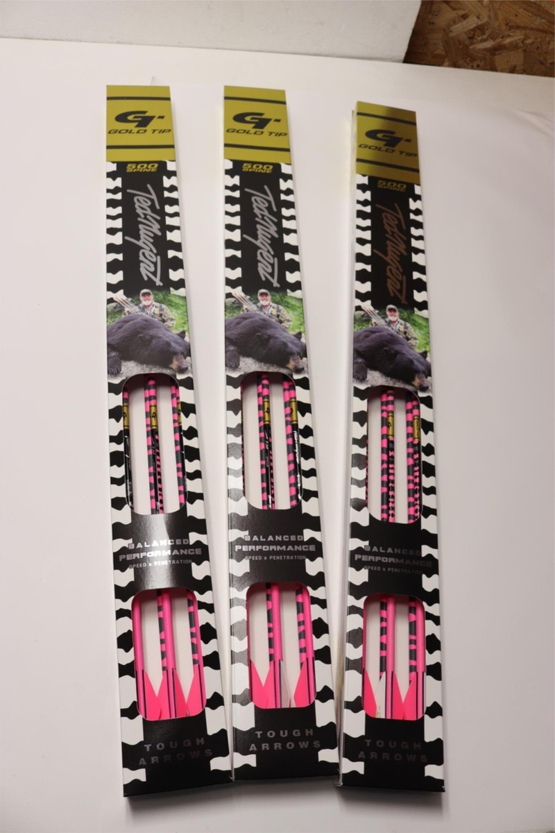 18x Pack Lot (3x 6pk) Gold Tip Ted Nugent Pink 500 2