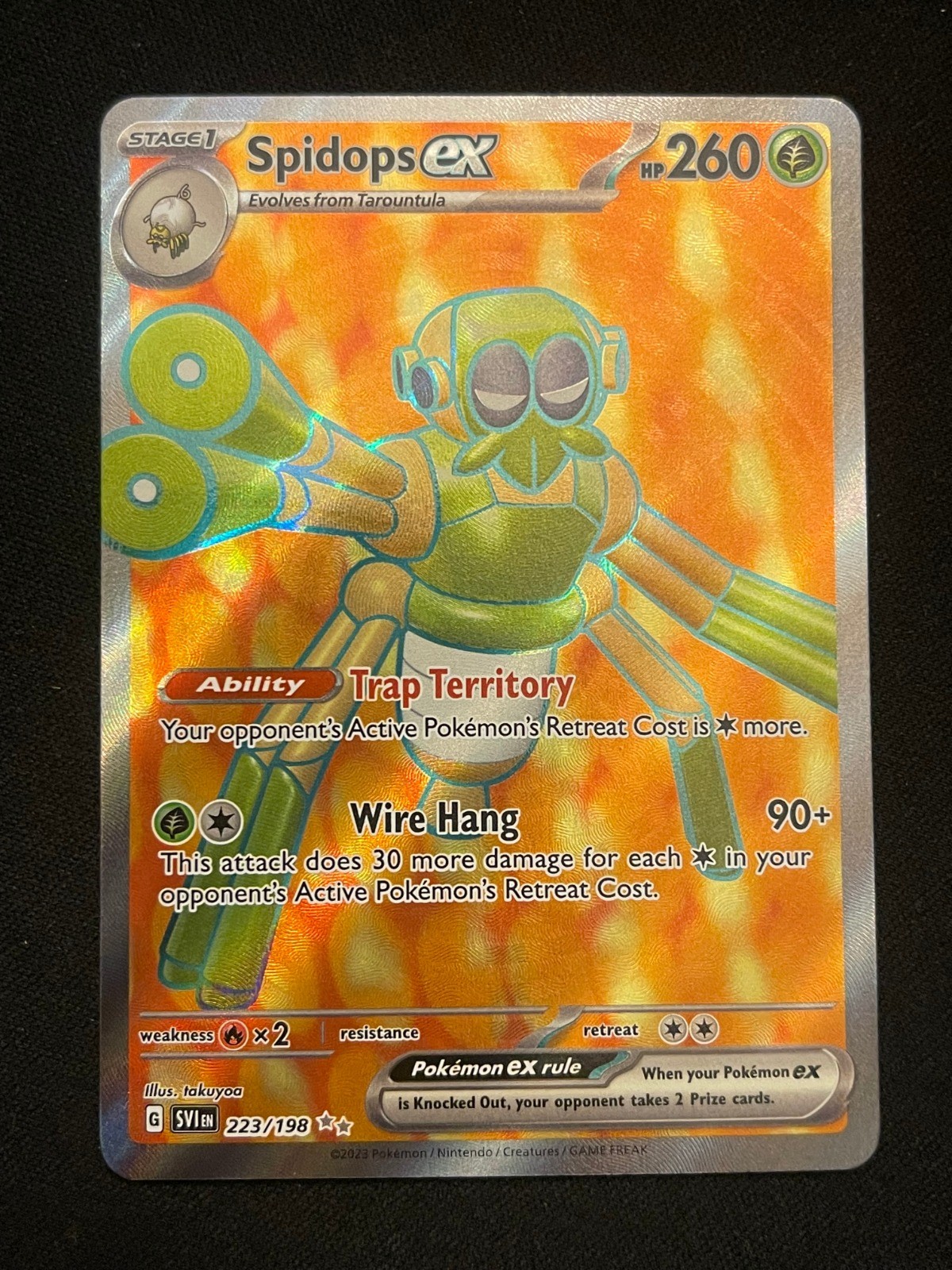 Pokemon Spidops ex Ultra Rare SV01: Scarlet & Violet Base Set 223/198 NM