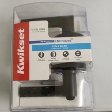 Kwikset Hollis Round Rose Matte Black Privacy Bed And Bath Door Handle