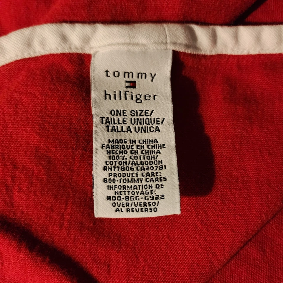Tommy Hilfiger Logo Rojo Manta Bebé Lovey Borde Blanco 26x26 De Colección 2003  Foto 3 de 4
