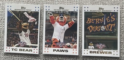 2007 Topps Baseball Mascots - TC Bear, Paws, Bernie Brewer  