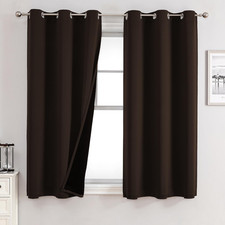 100 Blackout Curtains for Bedroom 63 Inches Long 2 Panels Set  2 Thick Layers,