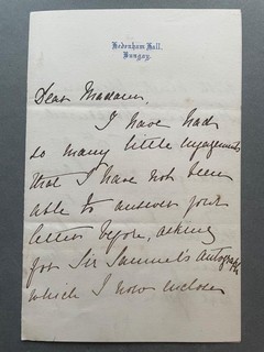 Samual Baker Florence Baker explorers Africa SIGNED note