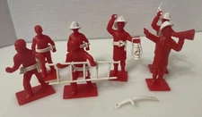 Vintage Deluxe Reading Toys Lot Of 7 Firemen With Equipment 3”