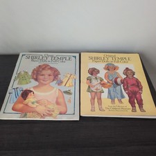 Lot of 2 UNCUT Vintage Shirley Temple Paper Doll Books - 1980s Good Condition