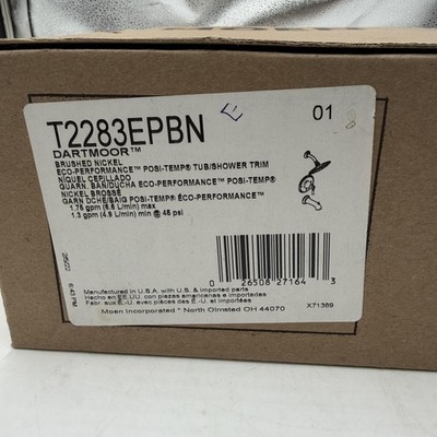 Moen T2283EPBN Dartmoor Tub Shower Faucet System, Valve Required, Brushed Nickel