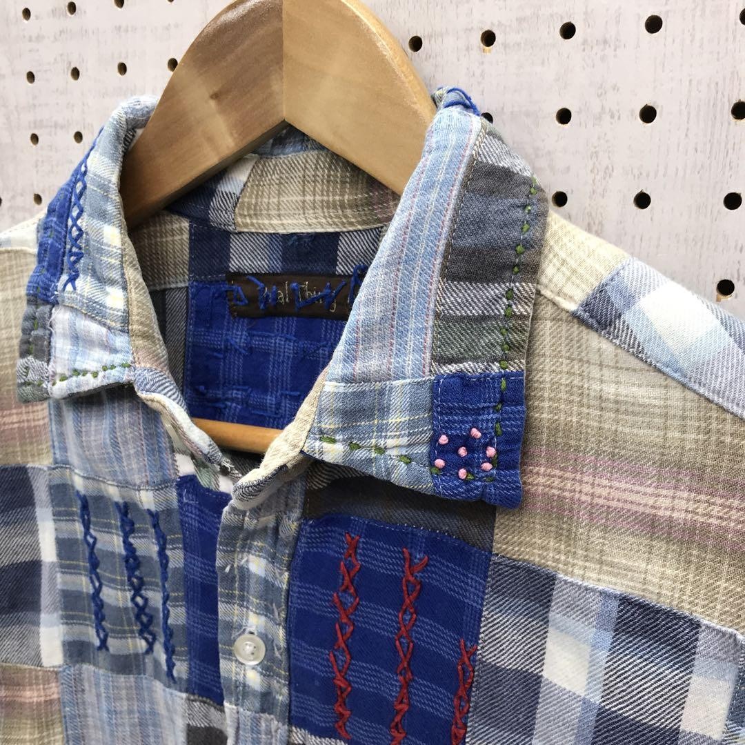 Real Thing Sashiko Embroidered Patchwork Madras C… - image 6