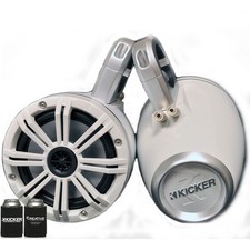 White Kicker Wake Tower System with Kicker 6.5" Marine Speakers