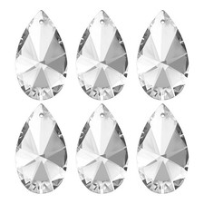 K9 Crystal Pendants Beads, 6 Pack 38mm Chandelier Prisms Decor Clear