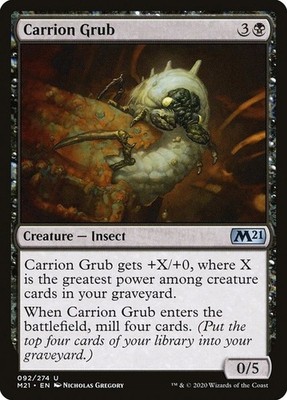 Carrion Grub 92 M21 MTG Foil Insect Mill Creature 2020 Black Uncommon