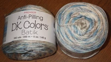 Lot of 2 Skeins, Premier Anti-Pilling Dk Colors Batik, 5oz/383yds, Go Fish
