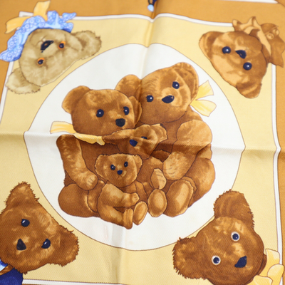 HERMES Carre 45 CONFIDENTS DES COEURS Teddy Bear Silk Scarf | eBay HERMES Carre 45 CONFIDENTS DES COEURS Teddy Bear Silk Scarf | eBay