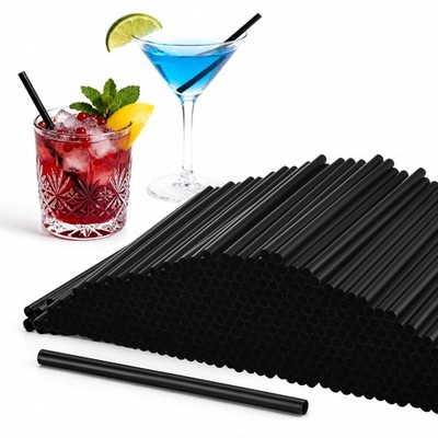 500 Count 5'' Bla Short Cotail Sts, 6mm Disposable Plastic