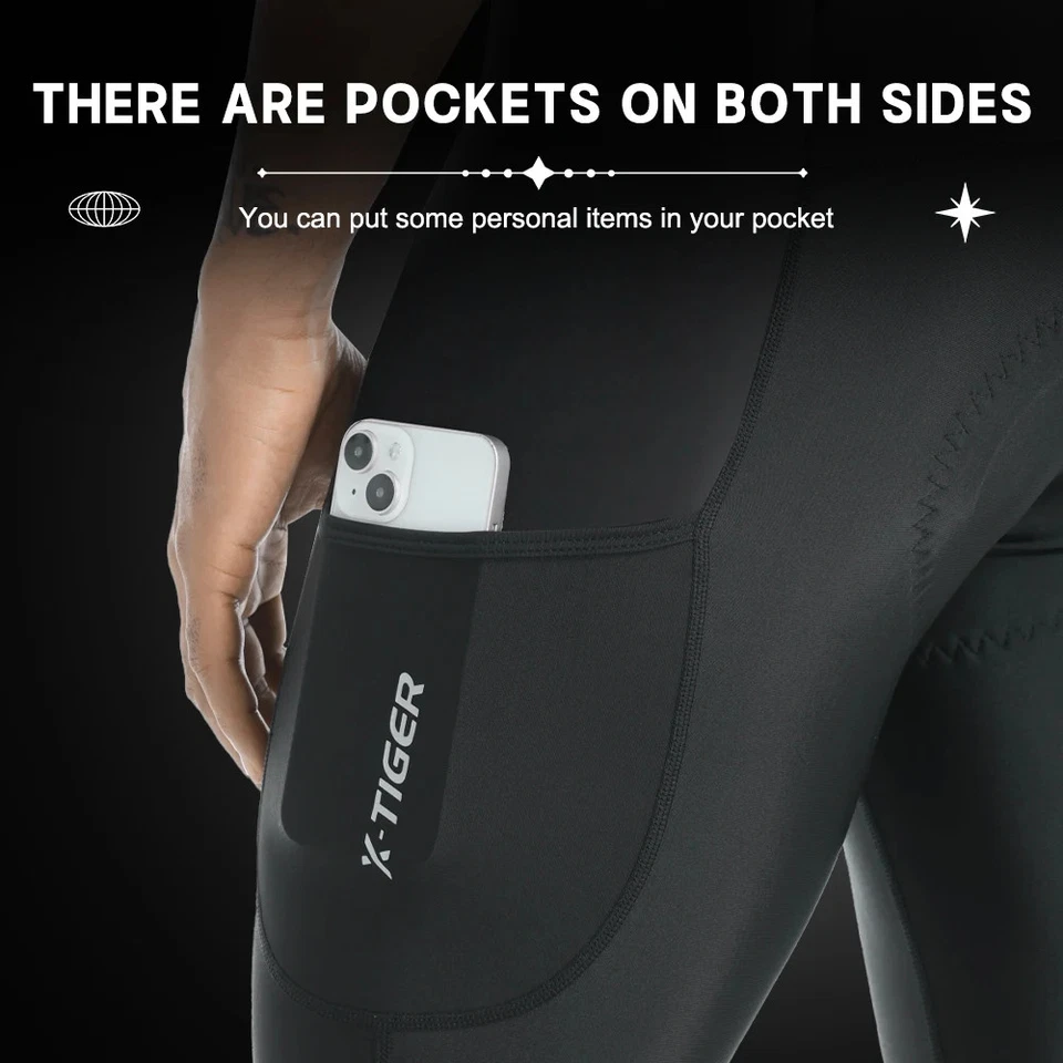 Pantaloni ciclismo salopette invernale MTB termico fondello Gel 5D Bicicletta  - Imagen 4 de 4