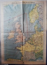 ANTICA CARTA GEOGRAFICA SECONDA GUERRA MONDIALE