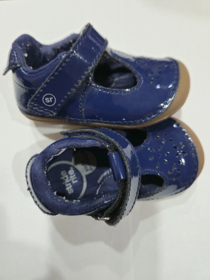 Zapatos de bebé Stride Rite Soft Motion Amalie Mary Jane azul marino, talla 3,5 W Foto 3 de 4