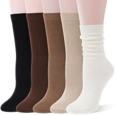 Thin Merino Wool Boot Socks Warm Winter Cozy Comfy Medium Khaki/Beige/Black