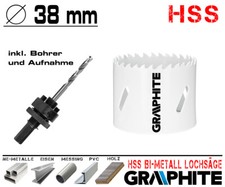 HSS Bi-Metall Lochsäge Metall Bohrkrone Ø 38 mm Dosen Bohrer Loch Fräser PROFI