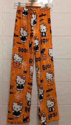 Hello Kitty Halloween Sanrio Spooky Pj Bottoms Fluffy Size Large 34/36''W 25''L