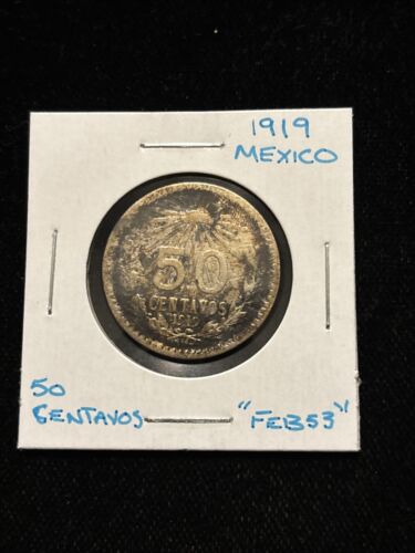 1919 mexico 50 centavos Circulated World Coin “feb53”