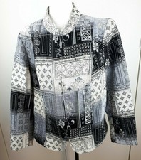 Dressbarn Vintage Womens Grey/black Patchwork Jacket Uk 14-16 Smart Casual