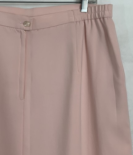 Koret Plus Plus Size 18 Vintage Solid Pink Skirt Lined Back Zip Slash Pockets - Picture 9 of 12