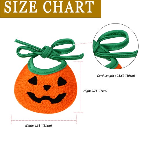 Dog Bandanas Halloween Bibs Pumpkin Pet Cat Scarf Puppies Neckerchief Adjustable - 第 2/8 張圖片