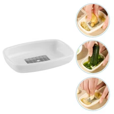 Ceramic Ginger Grater Plate for Kitchen - Japanese Portable Garlic Grinding-ND