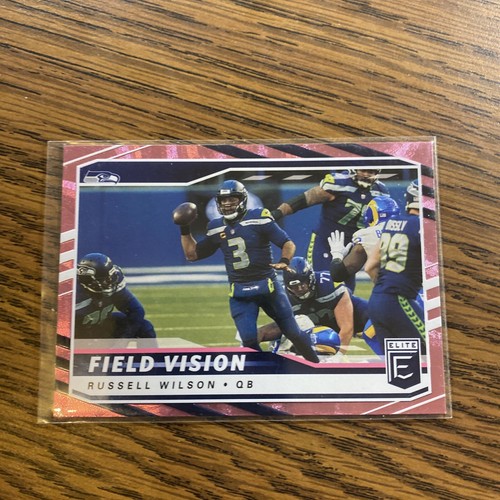 2021 Donruss Elite Football Field Vision #FV3 Russell Wilson Pink Parallel A801