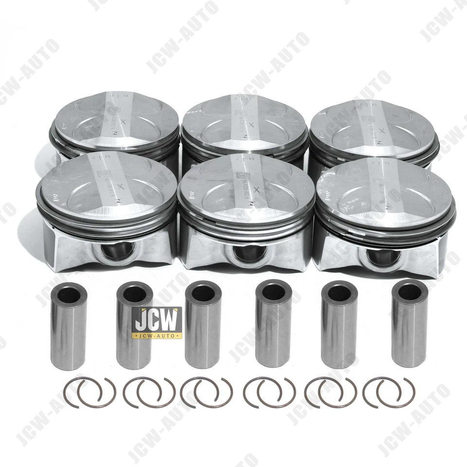 6 piezas pistones y anillos STD Φ88mm NURAL para Mercedes-Benz E280 C300 GLK300 3,0 L V6 Foto 3 de 4