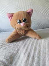 Pound puppy Purries Cat by Tonka Two Tone Tan Striped 8 inches stuffed vintage