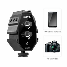 BOYA BY-MP4 2-channel Audio Adapter For Canon Nikon SonyCamera iPhone Smartphone