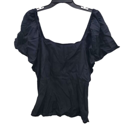 Old Navy Woman's Black Off Shoulder Smocked Bodice Peasant Top Plus Size XXL