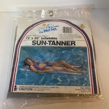 New Vintage 1983 The Wet Set Inflatable Pool Float 59725 Intex 72"x30" Silver