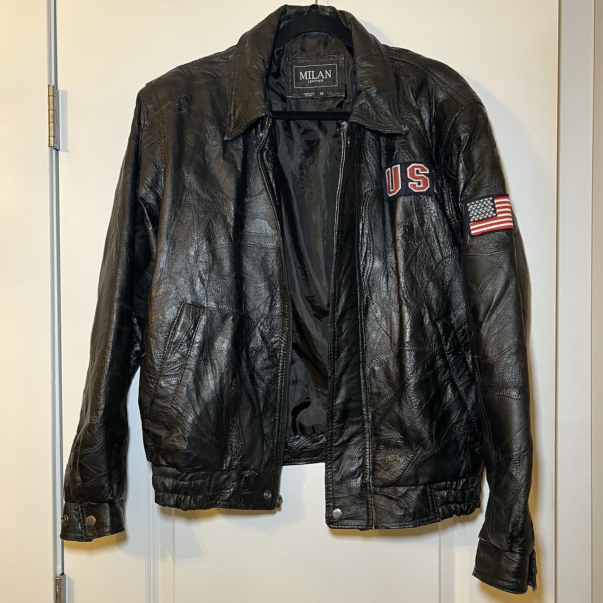 90s vintage MILAN LEATHER tracker jacket
