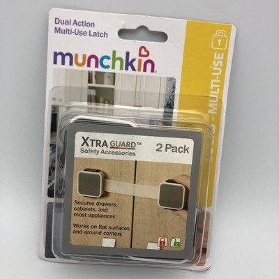 Munchkin Xtra Guard Dual Action Multi- Use Latch 2 Pack - Drawers Cabinets NEW!